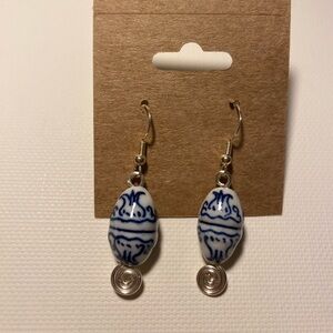 Handmade Ceramic and Wire Earrings